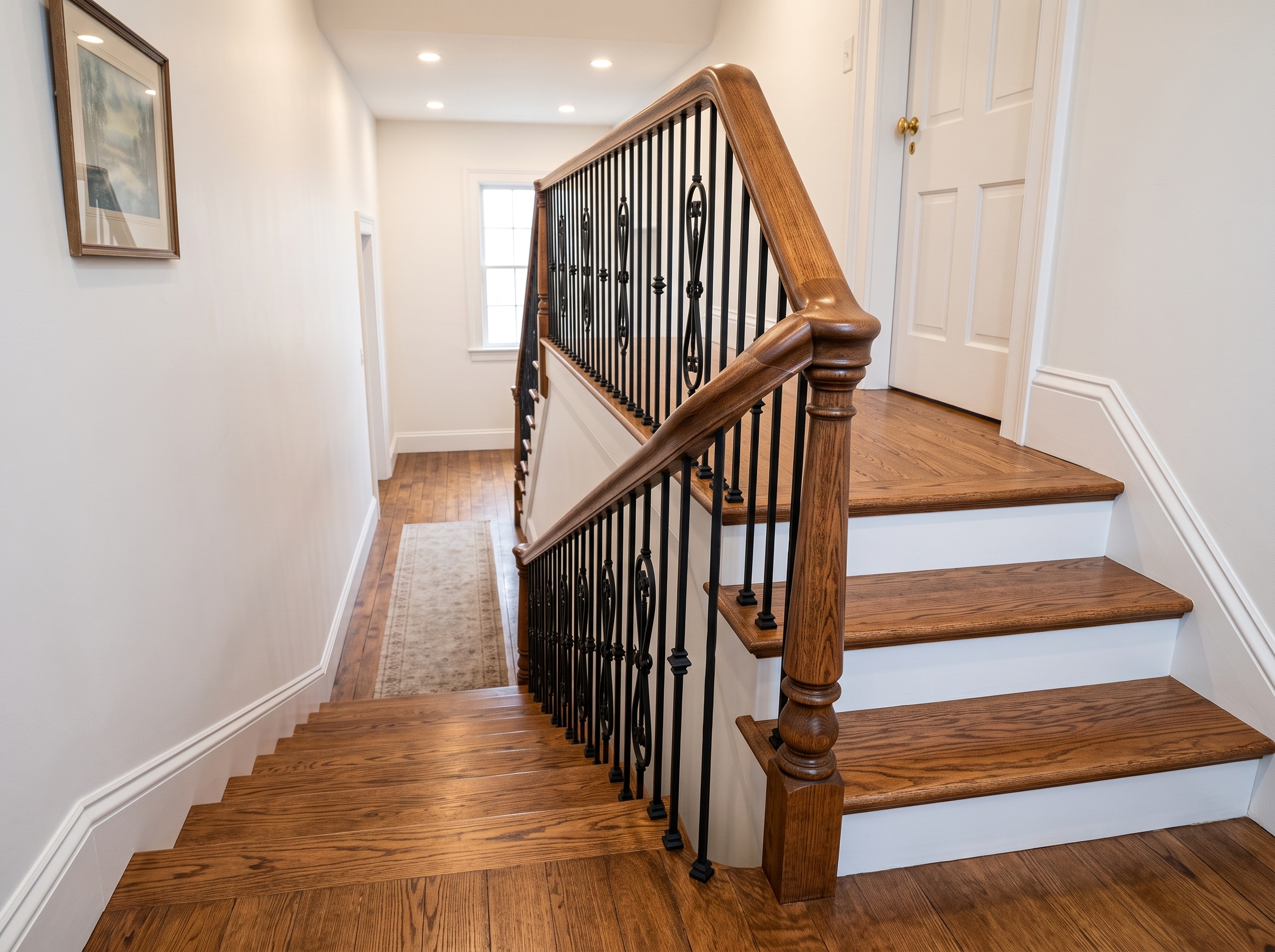 Custom Hardwood Staircase Restoration - After